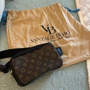 Vintage Boho LV Brown Monogram Belt Bag